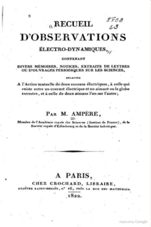 Œ8V- AMPERE -Recueil d'observations électro-dynamiques