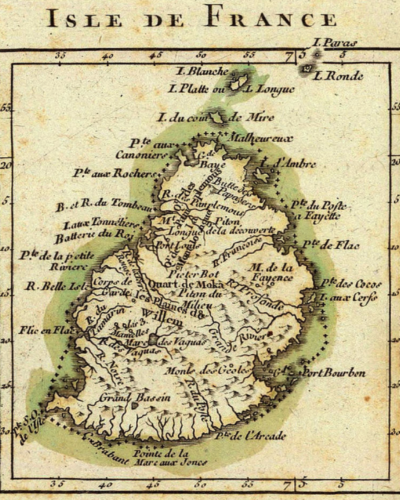 BAUDIN-Carte de l'ISle de France - Madagascar