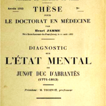 Li1V- JUNOT - Diagnostic sur l'état mental de Junot, Duc d'Abrantès